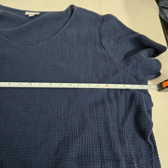 J Jill Pure Jill Blue Gauzey Top Sz 4X Lagenlook Coastal Lightweight Beach Vaca - Picture 5 of 9